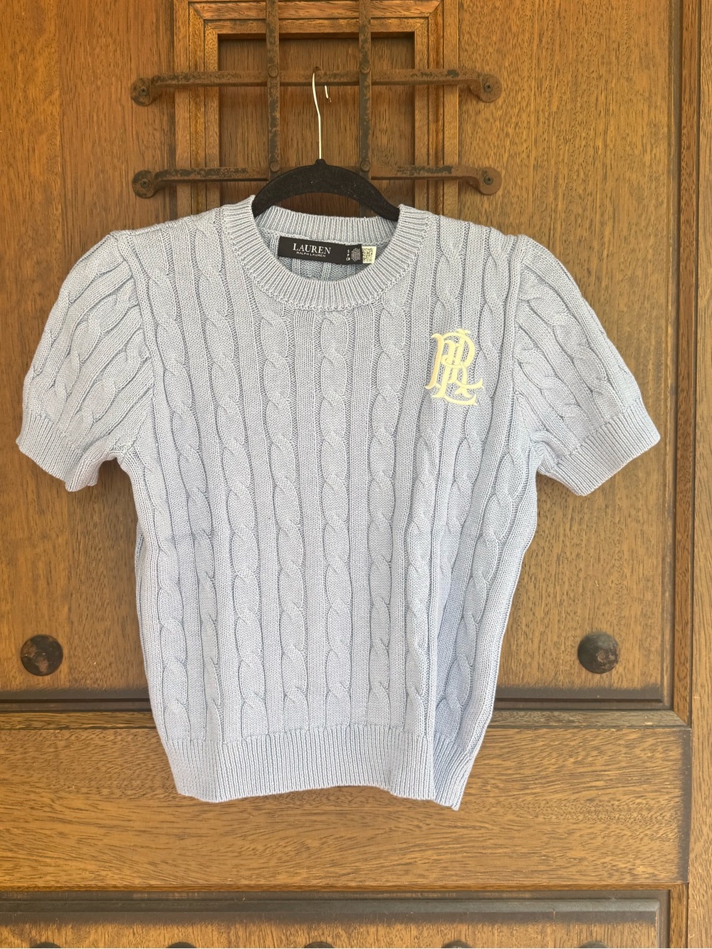 Ralph Lauren Light Blue Cable-Knit Crewneck Sweater Size Sc